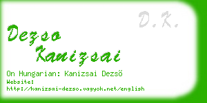 dezso kanizsai business card
